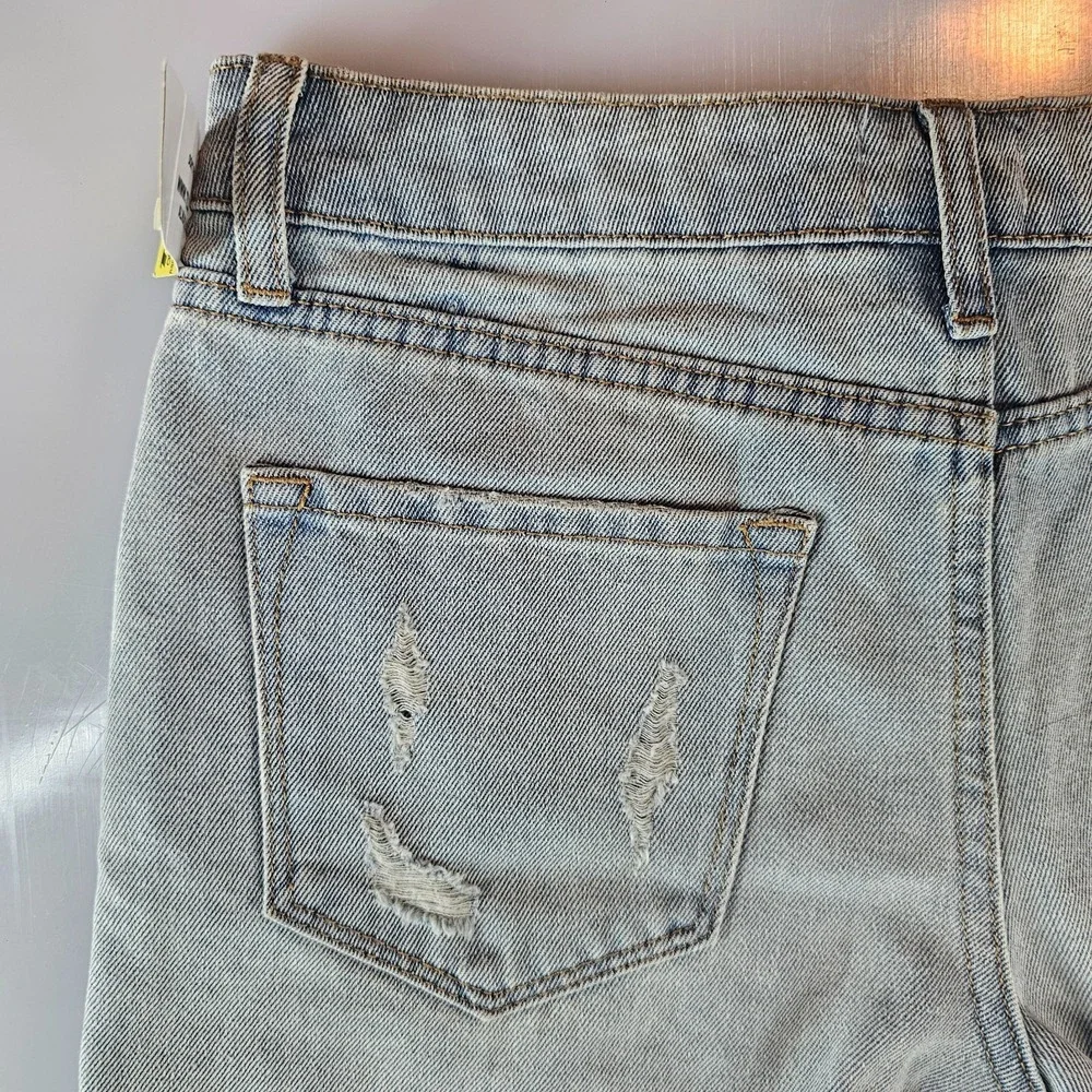 RSQ Girl Denim Shorts 7 Mid Length Short Fray Tilly Med Wash GD1006 NWT - Picture 5 of 13